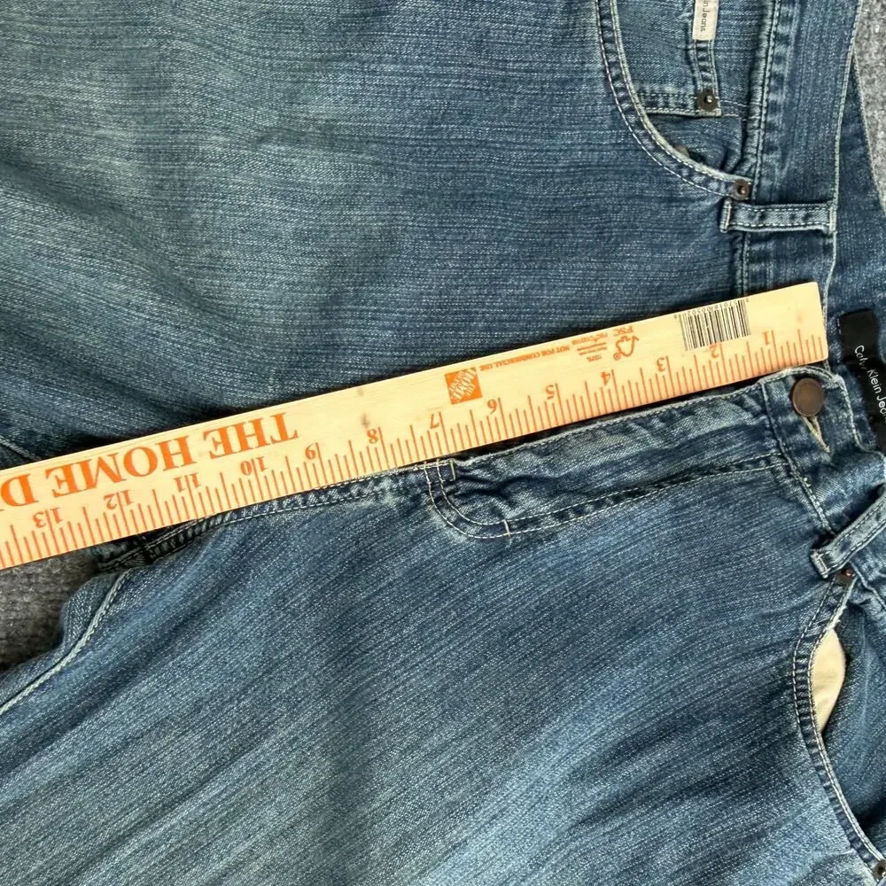 Calvin Klein Straight Baggy Leg Jeans Men's Size 34 Blue Medium Wash Denim